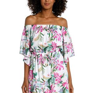 NWT Mystic Palms Off-The-Shoulder Cover Up Dress